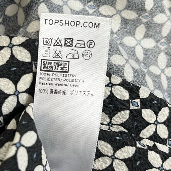 Top Shop Retro Geometric Print Belted Wrap Mini Dress - Picture 12 of 12